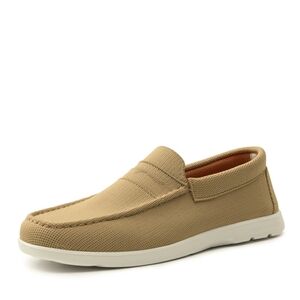 Bruno Marc Men's Breathable Knitted Casual Slip On Shoes Khaki NIB
